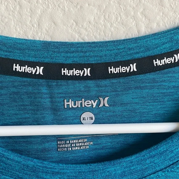 Men’s Hurley Teal Colored Short Sleeved Athletic Shirt (NWOT) - Picture 2 of 11